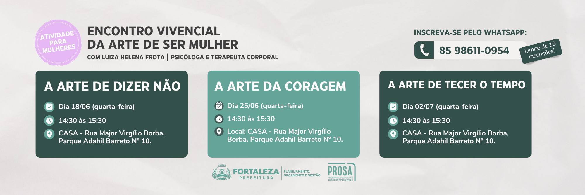 Turmas para mulheres no PROSA!