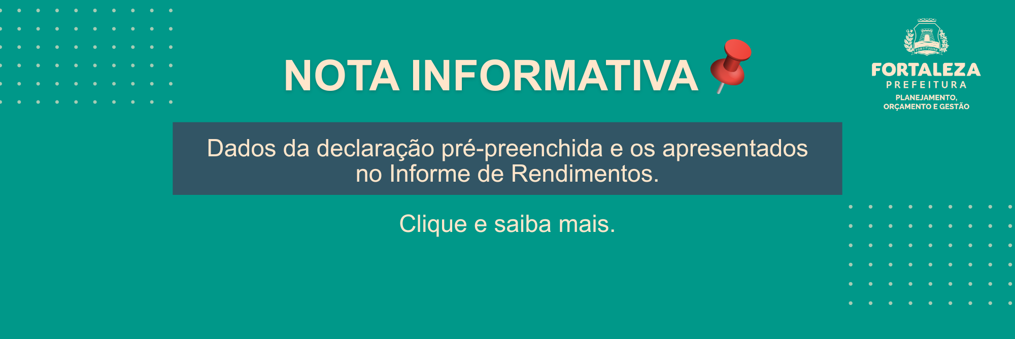 Atenção para informação do Informe de Rendimento
