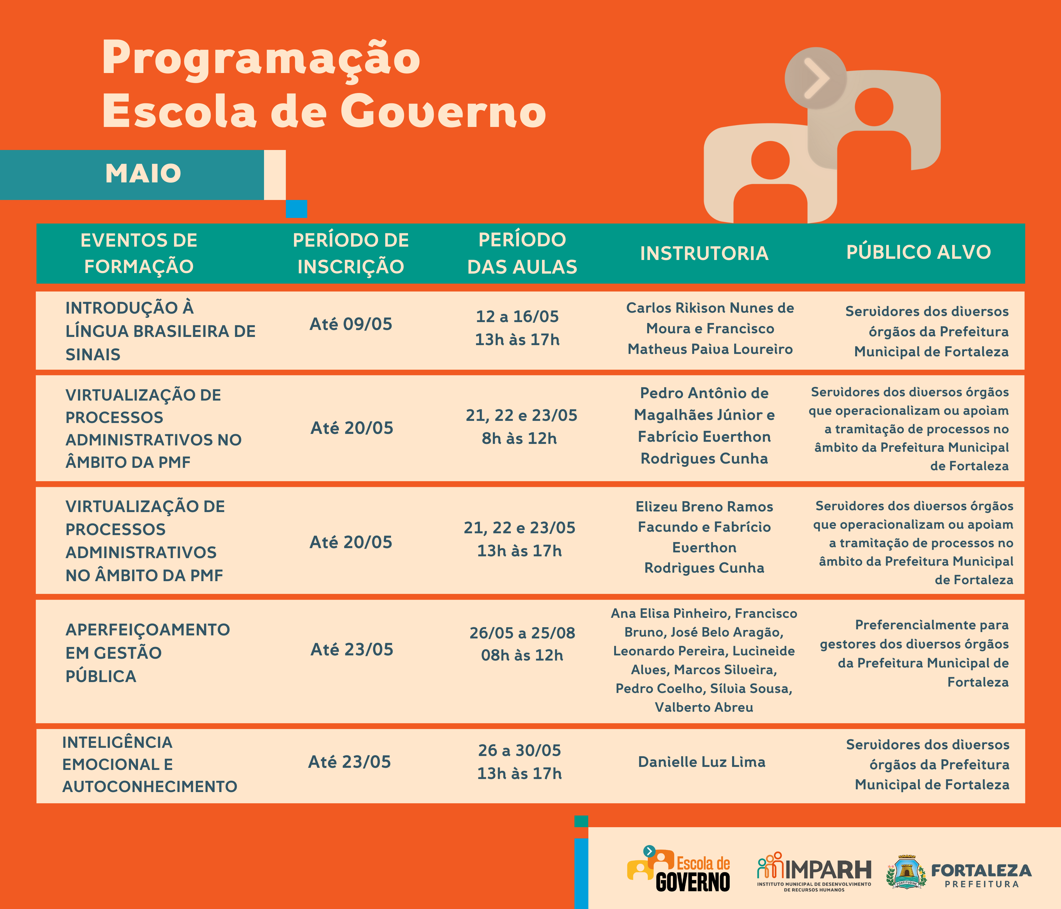 programacao maio